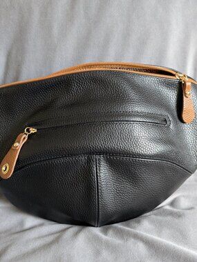 Black Leather Sling Bag (unbranded)